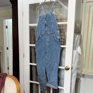We The Free Blue Denim Cross-Back Overalls
